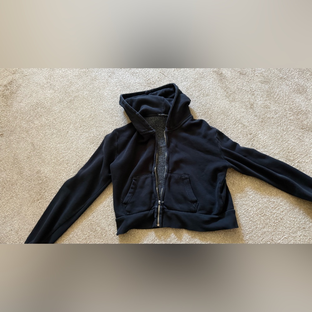 Brandy Melville Charcoal Fleece-Lined Hoodie